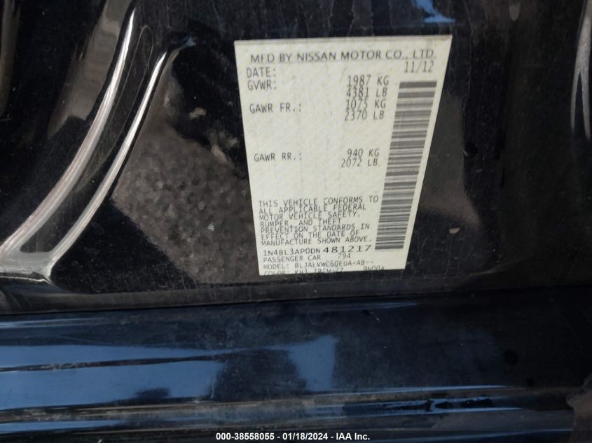 2013 NISSAN ALTIMA 3.5 SL - 1N4BL3AP0DN481217