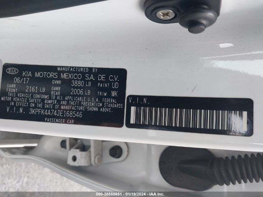 2018 KIA FORTE LX - 3KPFK4A74JE168546