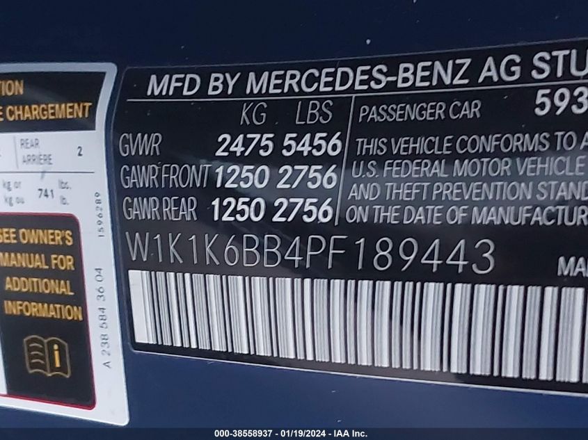 2023 MERCEDES-BENZ AMG E 53 AMG 53 W1K1K6BB4PF189443