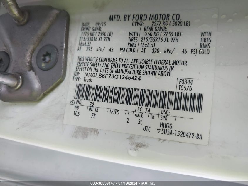 2016 FORD TRANSIT CONNECT XLT - NM0LS6F73G1245424