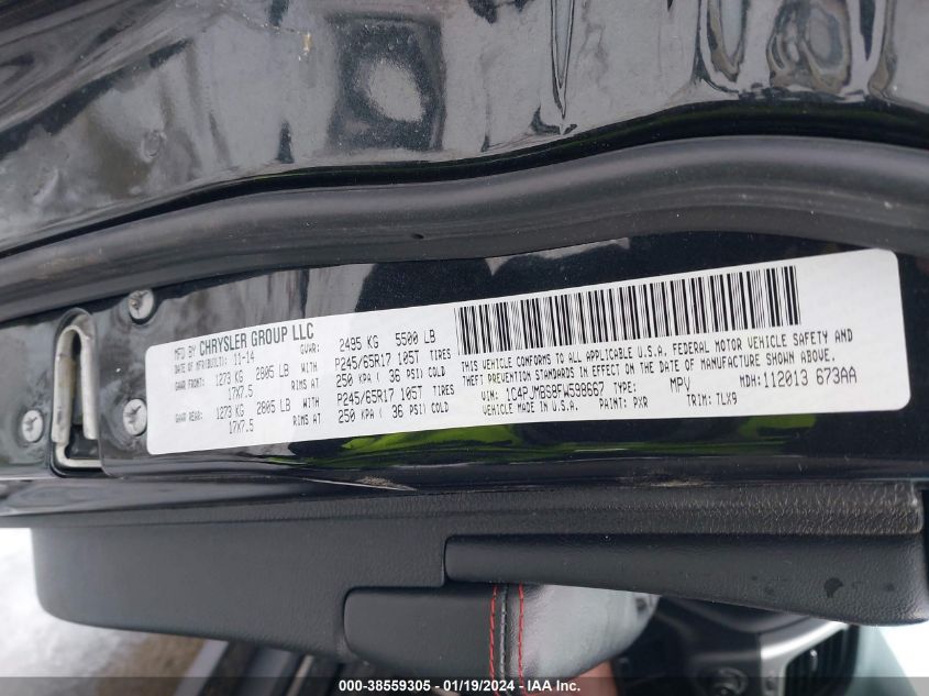 2015 JEEP CHEROKEE TRAILHAWK - 1C4PJMBS8FW598667