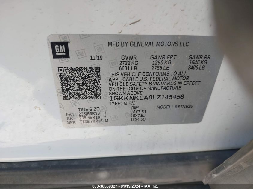 2020 GMC ACADIA SLE - 1GKKNKLA0LZ145456