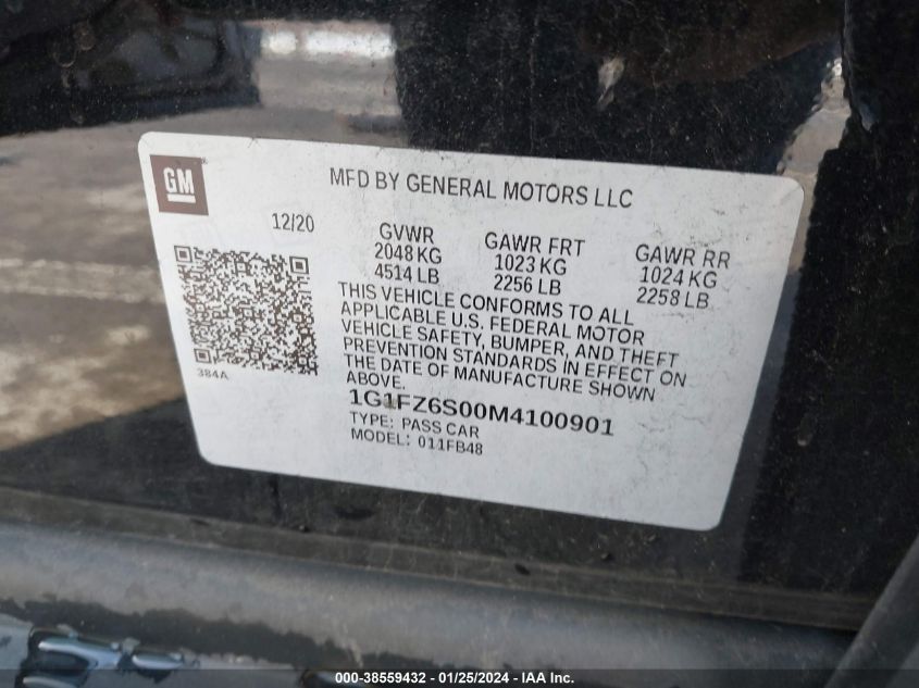 2021 CHEVROLET BOLT EV PREMIER - 1G1FZ6S00M4100901