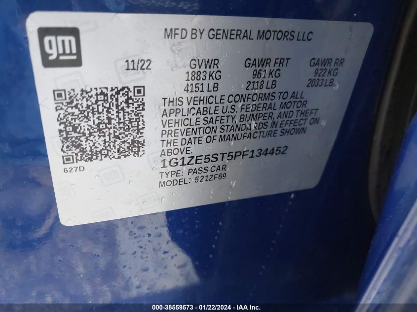 2023 CHEVROLET MALIBU PREMIER - 1G1ZE5ST5PF134452