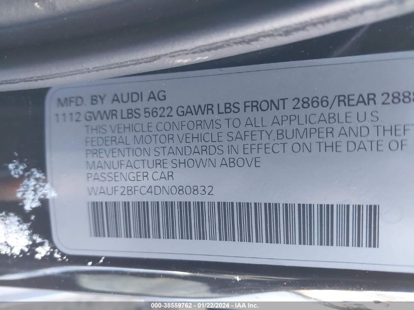 2013 AUDI S6 - WAUF2BFC4DN080832