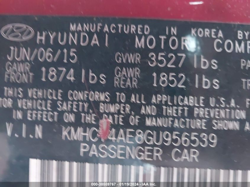 2016 HYUNDAI ACCENT SE - KMHCT4AE8GU956539