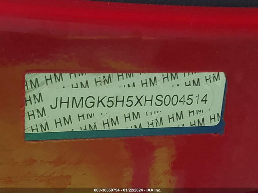 2016 HONDA FIT LX - JHMGK5H5XGX008645