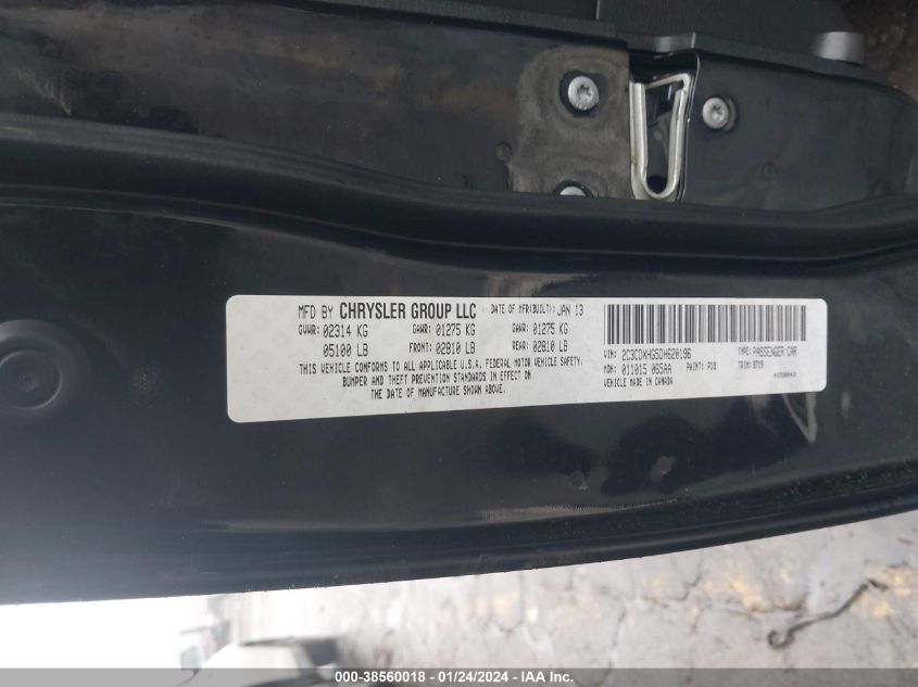 2013 DODGE CHARGER SXT - 2C3CDXHG5DH620196