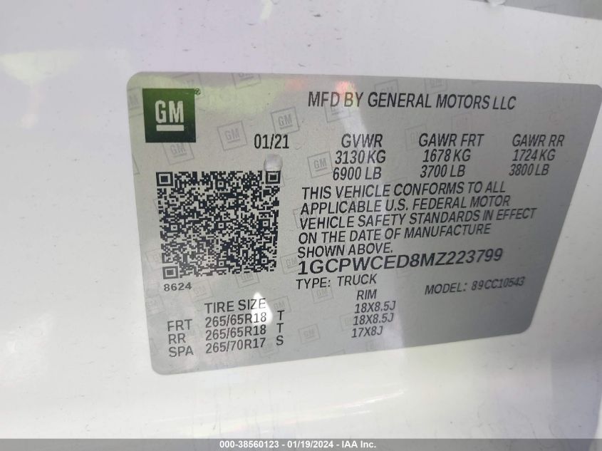 2021 CHEVROLET SILVERADO 1500 C1500 LT - 1GCPWCED8MZ223799