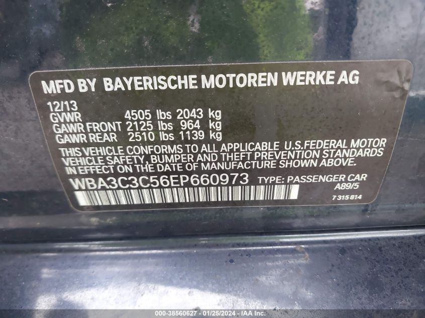 2014 BMW 320I XDRIVE - WBA3C3C56EP660973