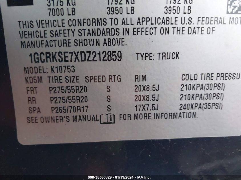2013 CHEVROLET SILVERADO 1500 LT - 1GCRKSE7XDZ212859