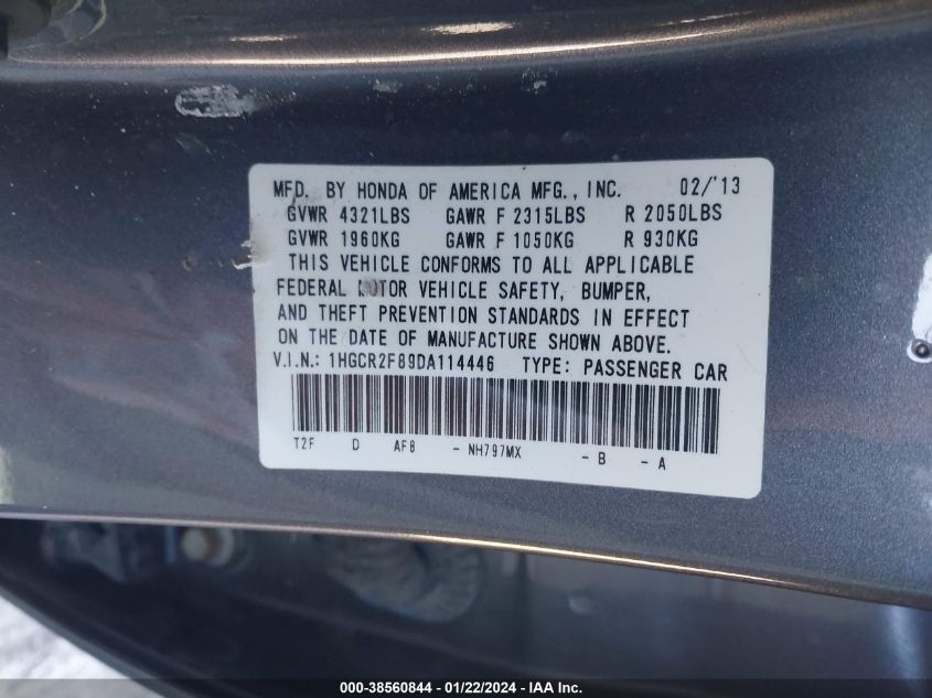 2013 HONDA ACCORD EX-L - 1HGCR2F89DA114446
