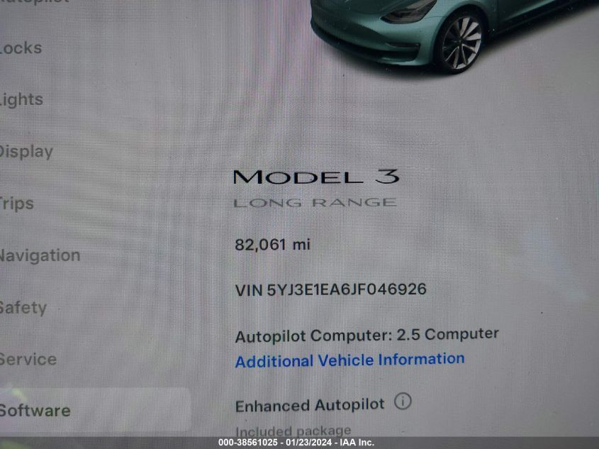 2018 TESLA MODEL 3 - 5YJ3E1EA6JF046926