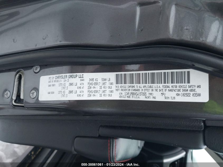 2014 JEEP CHEROKEE TRAILHAWK - 1C4PJMBBXEW157265