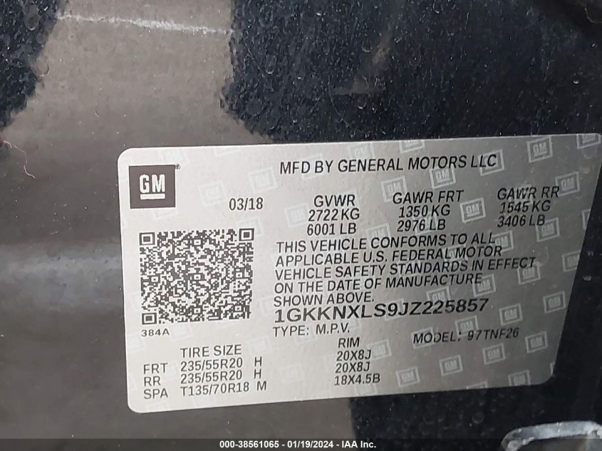2018 GMC ACADIA DENALI - 1GKKNXLS9JZ225857