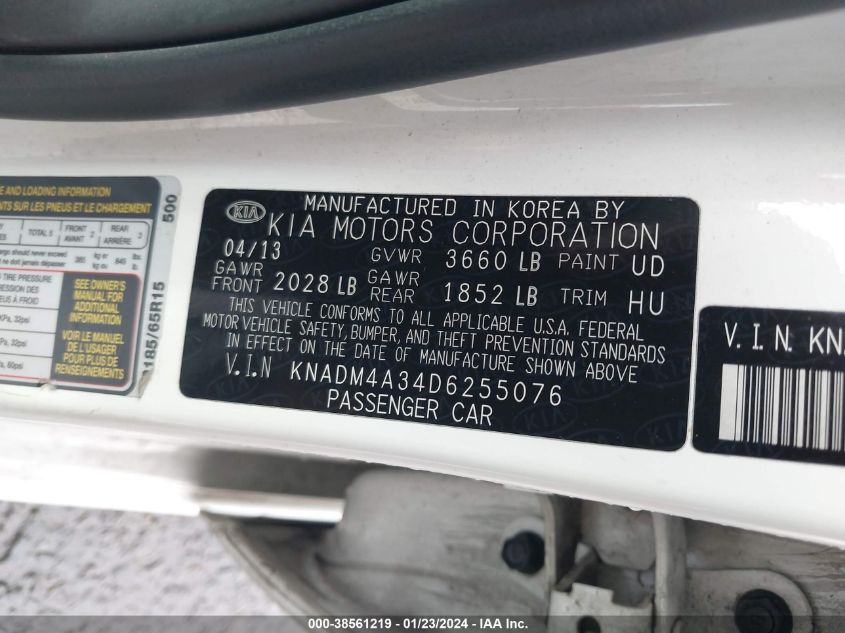 2013 KIA RIO LX - KNADM4A34D6255076