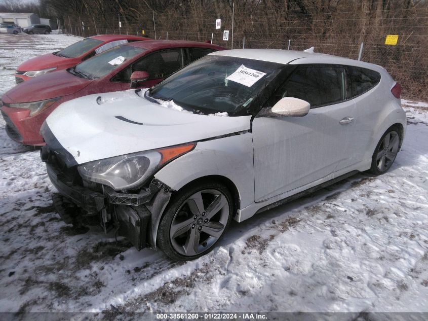 2013 HYUNDAI VELOSTER TURBO W/BLACK - KMHTC6AE0DU118819