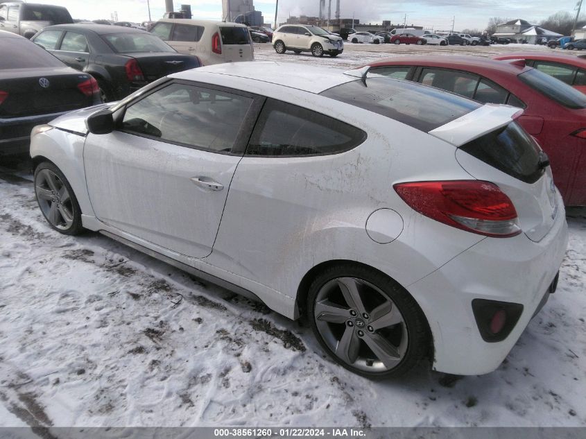 2013 HYUNDAI VELOSTER TURBO W/BLACK - KMHTC6AE0DU118819