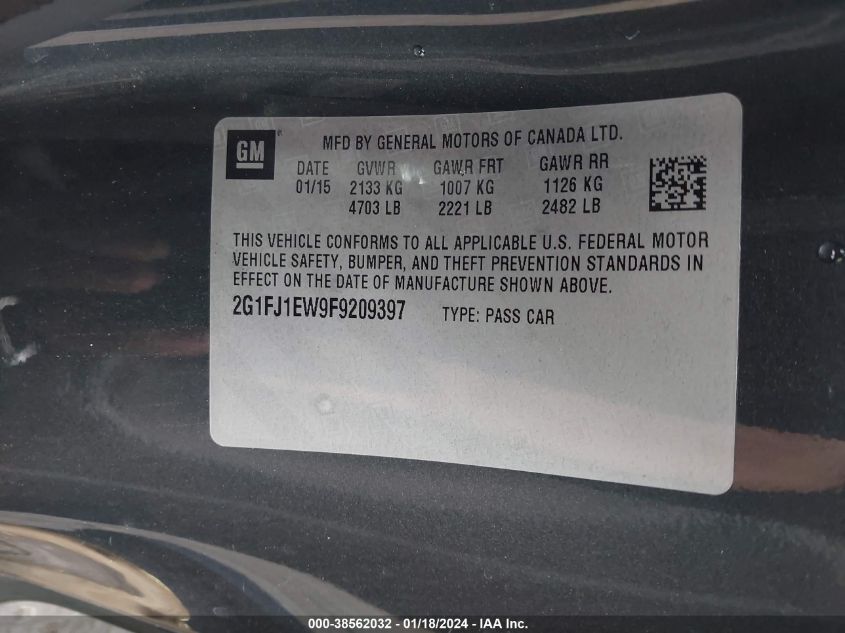 2015 CHEVROLET CAMARO 2SS - 2G1FJ1EW9F9209397