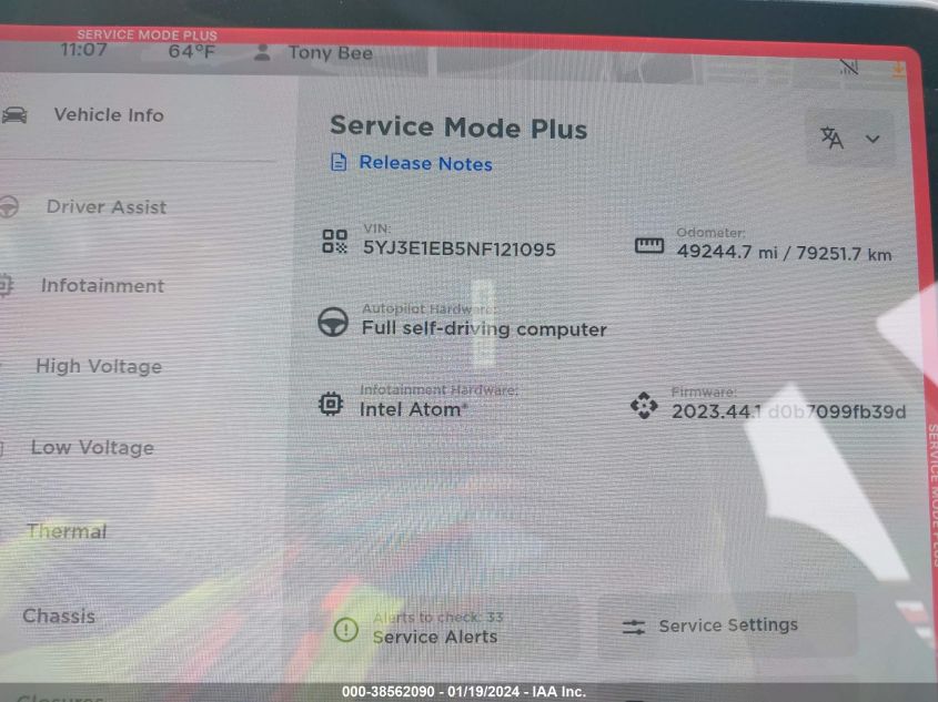 2022 TESLA MODEL 3 LONG RANGE DUAL MOTOR ALL-WHEEL DRIVE - 5YJ3E1EB5NF121095