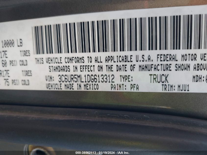 2013 RAM 2500 SLT - 3C6UR5ML1DG613312