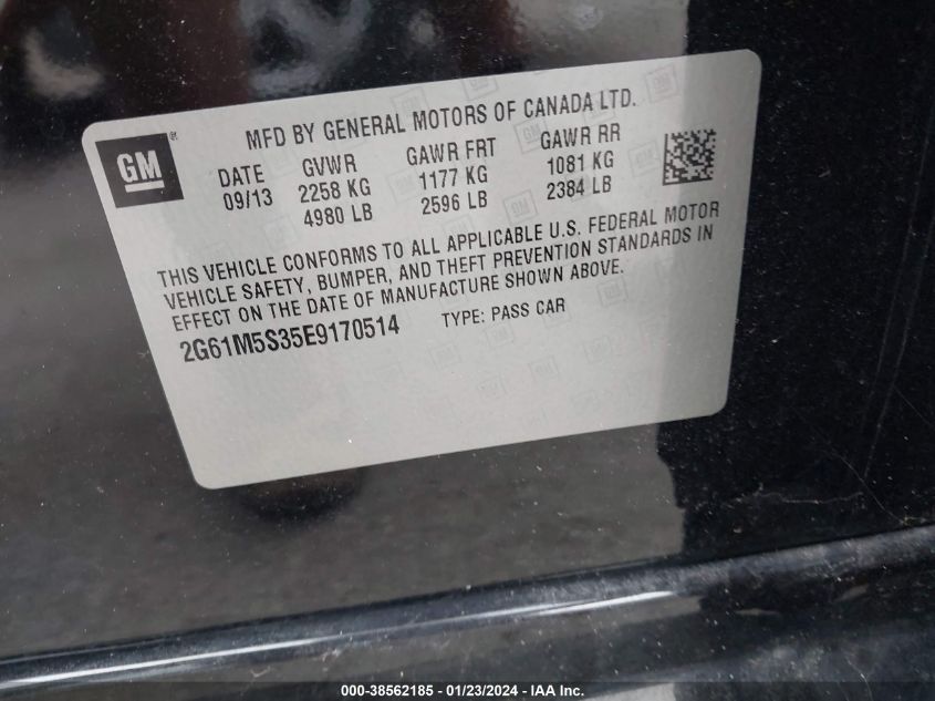 2014 CADILLAC XTS LUXURY COLLECTION - 2G61M5S35E9170514