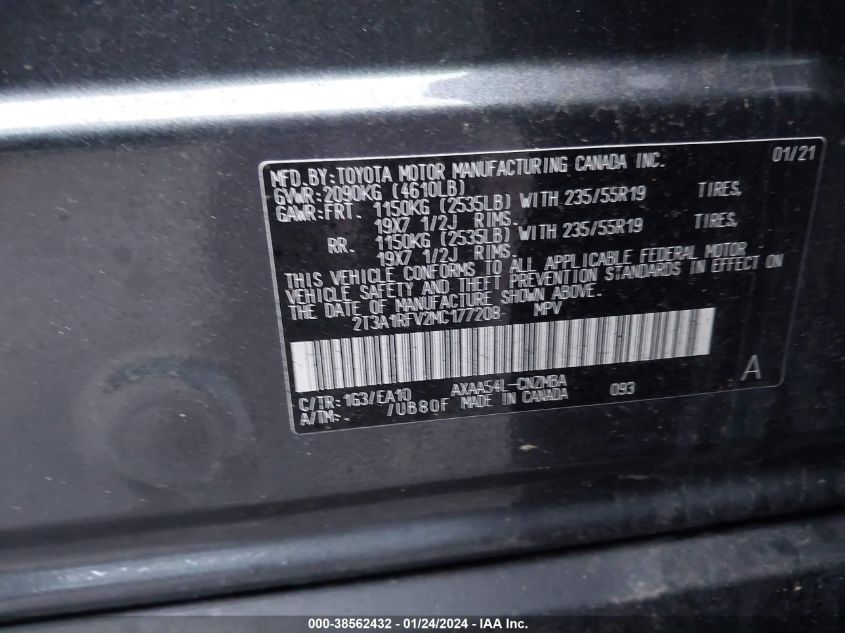 2021 TOYOTA RAV4 XLE PREMIUM - 2T3A1RFV2MC177208