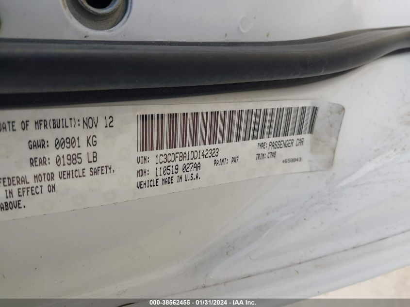 2013 DODGE DART SXT/RALLYE - 1C3CDFBA1DD142323