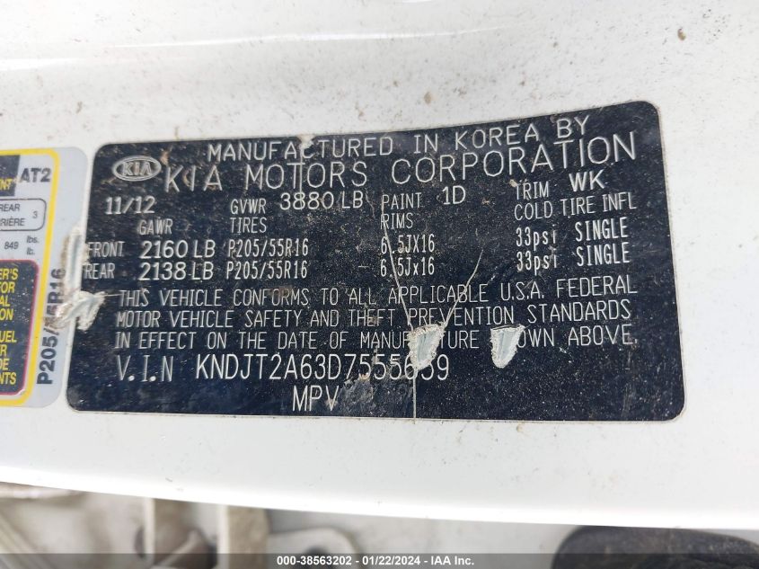 2013 KIA SOUL +/!/SPORT - KNDJT2A63D7555659