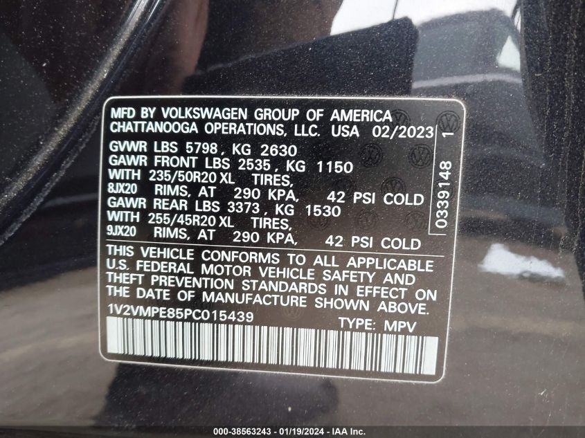 2023 VOLKSWAGEN ID.4 PRO/PRO S 1V2VMPE85PC015439