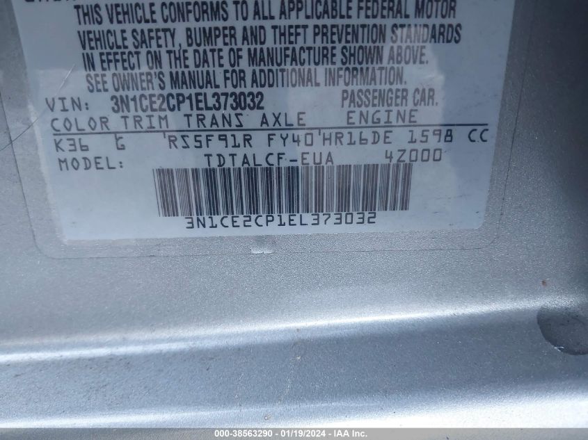 2014 NISSAN VERSA NOTE S/S PLUS/SV/SL - 3N1CE2CP1EL373032
