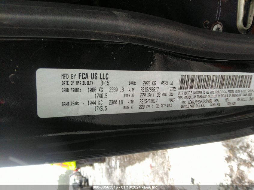 2015 JEEP PATRIOT LATITUDE - 1C4NJRFBXFD291088