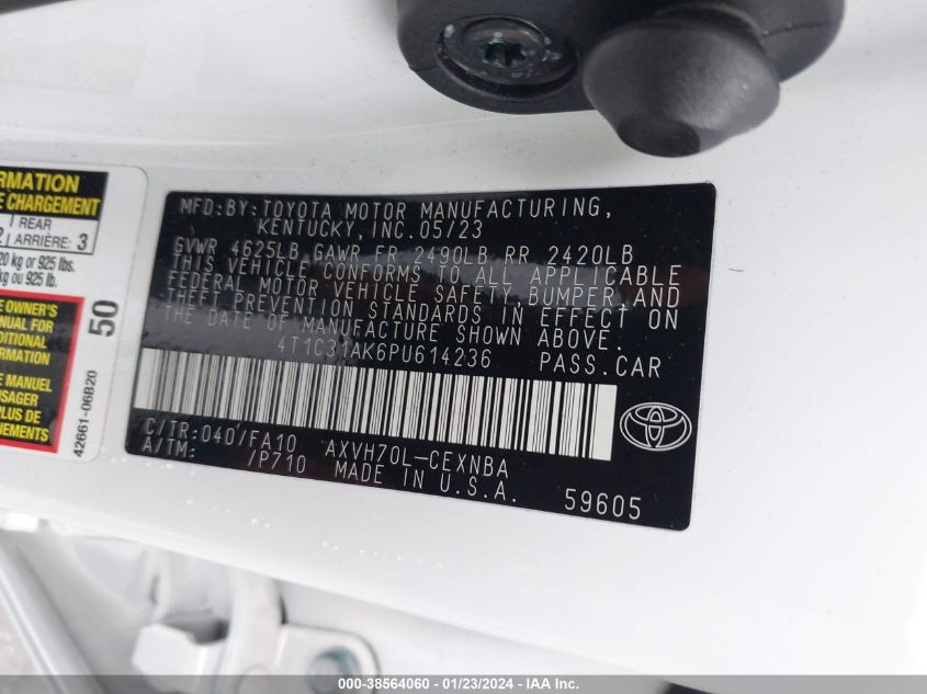 2023 TOYOTA CAMRY LE - 4T1C31AK6PU614236