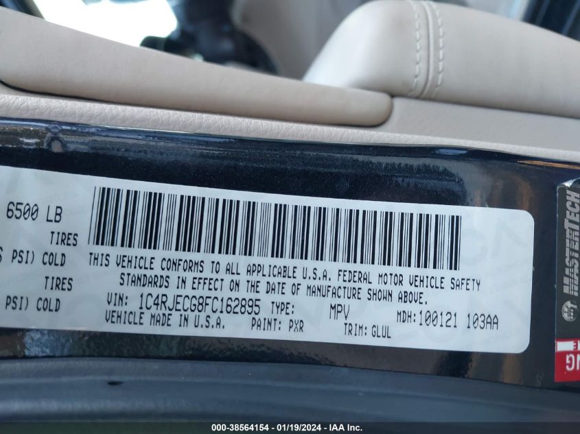 2015 JEEP GRAND CHEROKEE OVERLAND - 1C4RJECG8FC162895