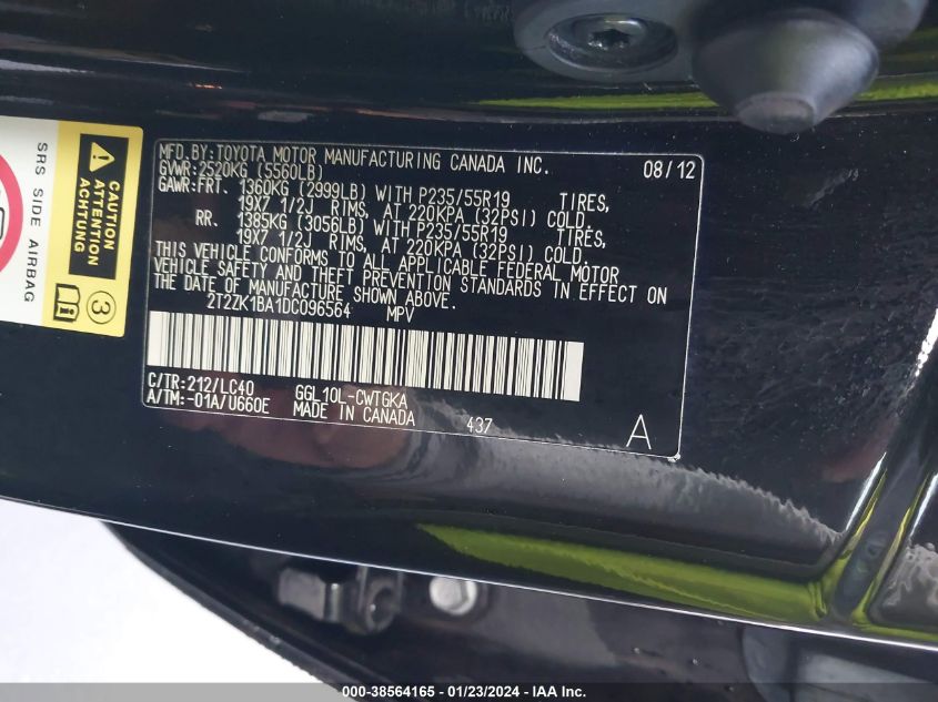 2013 LEXUS RX 350 - 2T2ZK1BA1DC096564