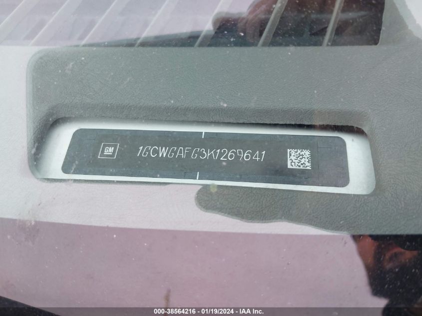 2019 CHEVROLET EXPRESS 2500 WORK VAN 1GCWGAFG3K1269641