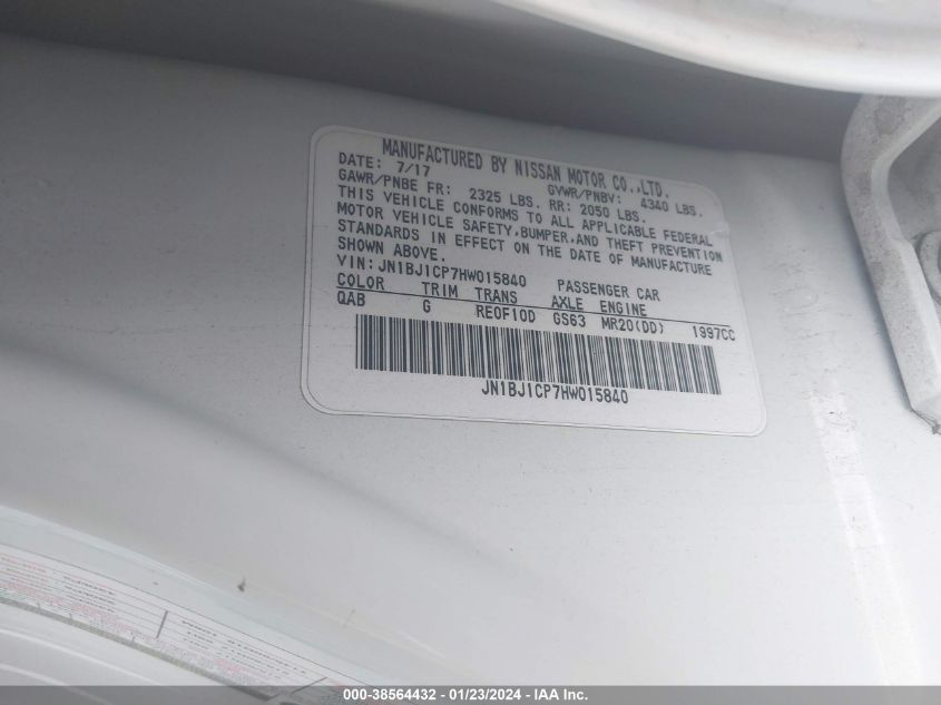 2017 NISSAN ROGUE SPORT S/SV/SL - JN1BJ1CP7HW015840
