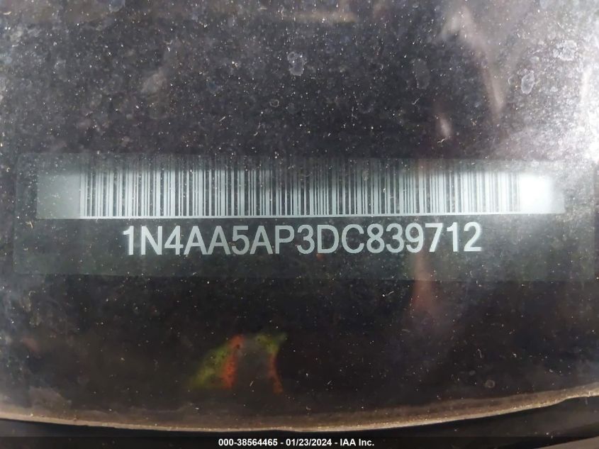 2013 NISSAN MAXIMA S/SV - 1N4AA5AP3DC839712