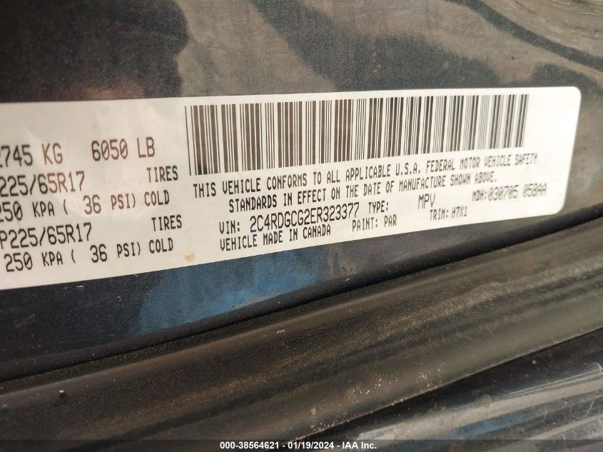 2014 DODGE GRAND CARAVAN SXT - 2C4RDGCG2ER323377