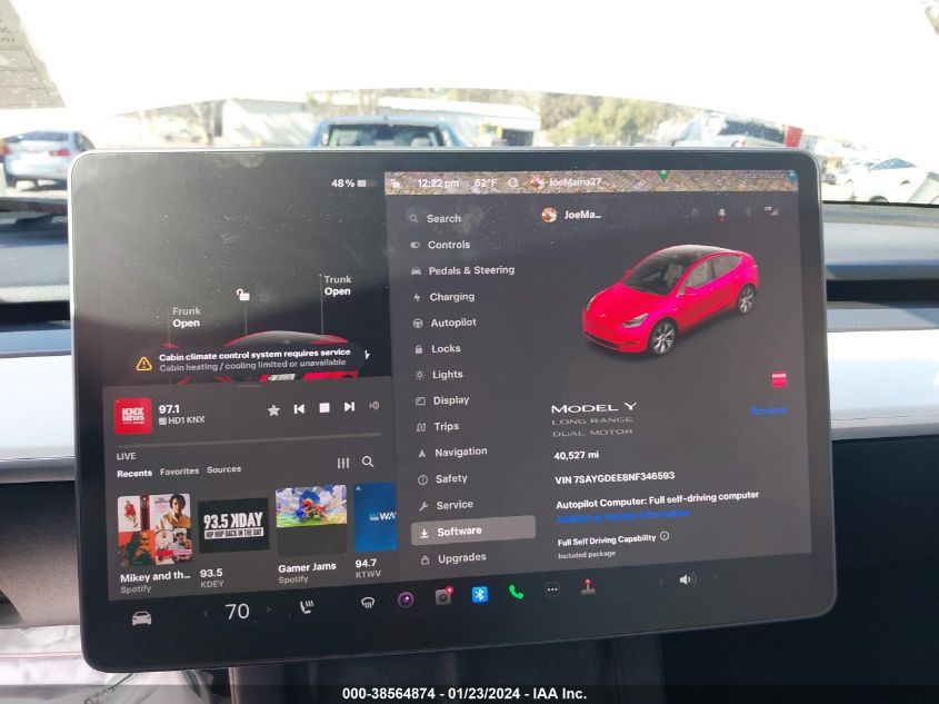 2022 TESLA MODEL Y - 7SAYGDEE8NF346593