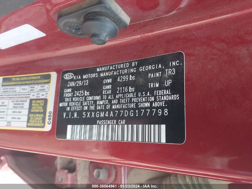 2013 KIA OPTIMA LX - 5XXGM4A77DG177798