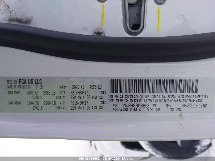 2015 JEEP PATRIOT SPORT - 1C4NJRBB5FD438858