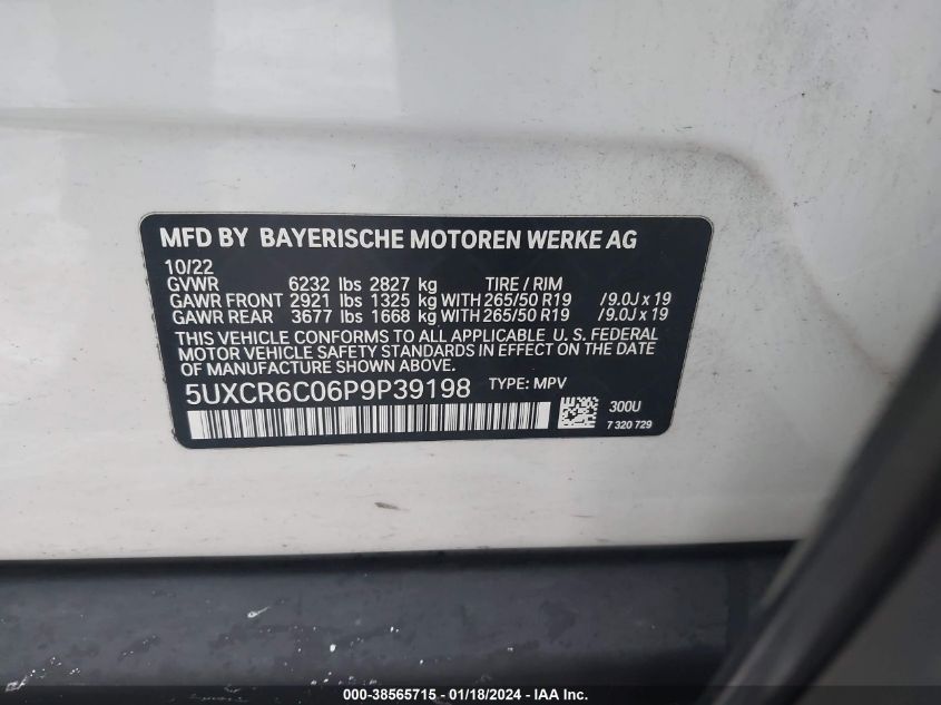 5UXCR6C06P9P39198 2023 BMW X5, photo no. 9