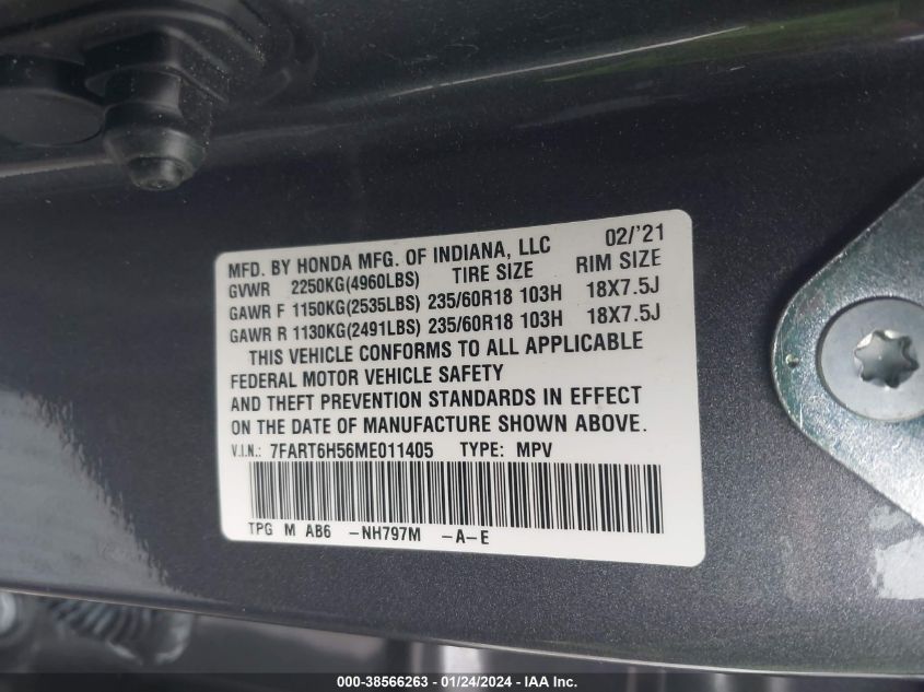 2021 HONDA CR-V HYBRID EX - 7FART6H56ME011405