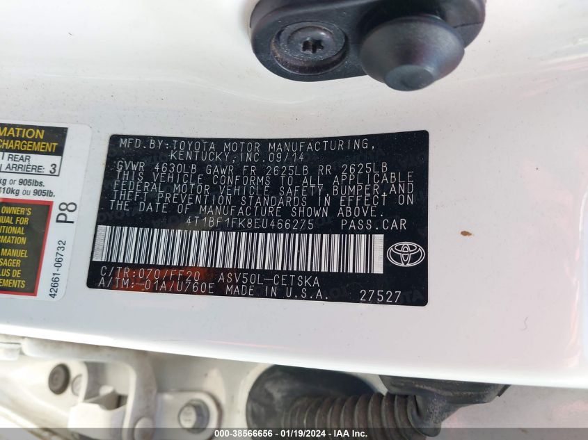 2014 TOYOTA CAMRY SE SPORT - 4T1BF1FK8EU466275