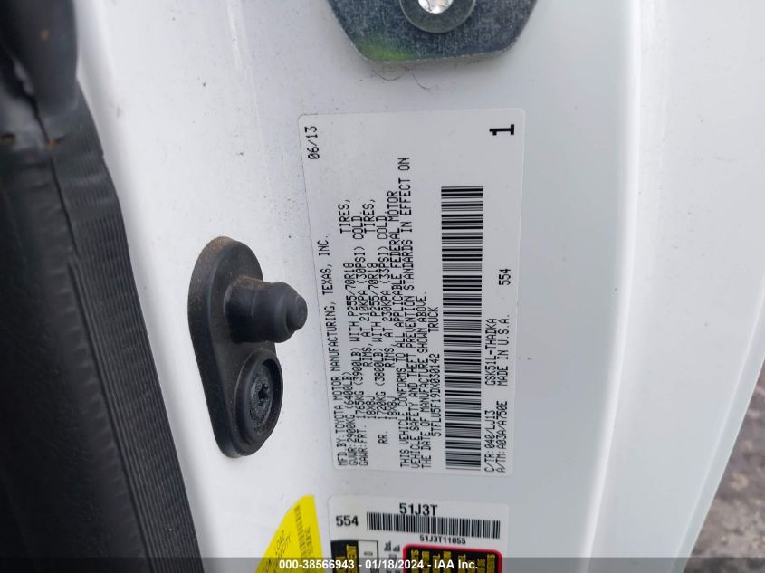 2013 TOYOTA TUNDRA GRADE V6 - 5TFLU5F19DX030142