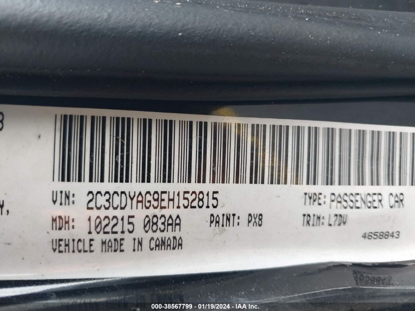 2014 DODGE CHALLENGER SXT - 2C3CDYAG9EH152815
