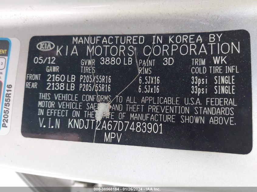 2013 KIA SOUL + - KNDJT2A67D7483901