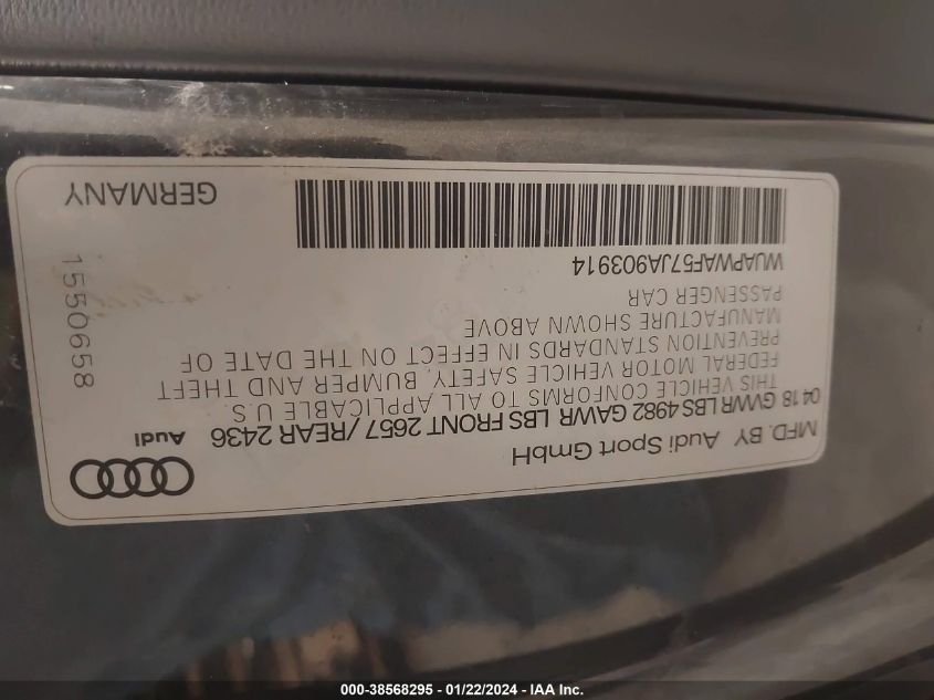 2018 AUDI RS 5 - WUAPWAF57JA903914