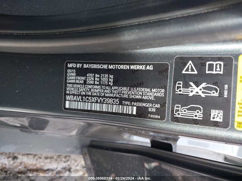 2015 BMW X1 XDRIVE28I - WBAVL1C5XFVY39835
